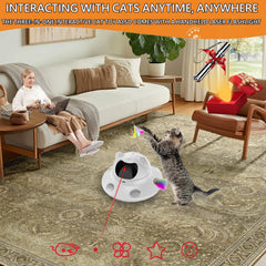 Foyoilait 3in1 laser patterns showcases varied chase stimulation for curious cats.