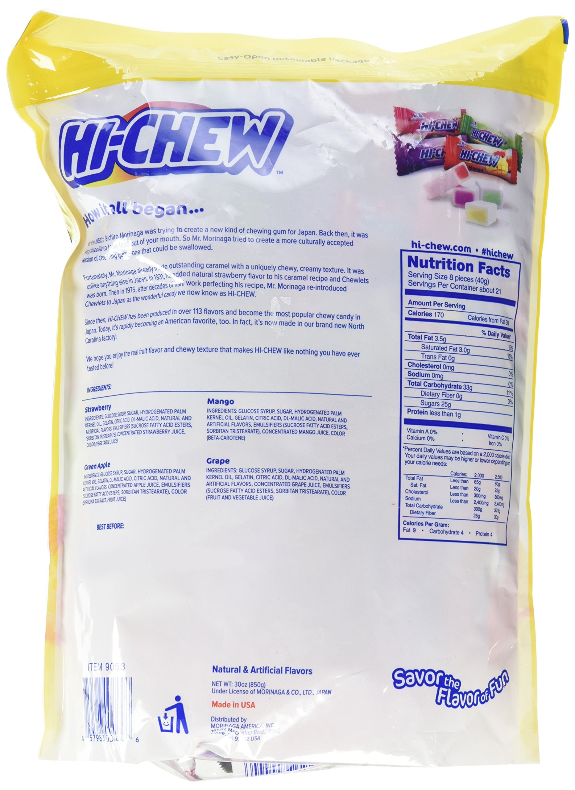 FQQF Hi-Chew bag with easy-open resealable design keeps chews fresh between bites