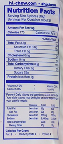 FQQF Hi-Chew mango chew close-up highlighting fruity flavor and chewy texture