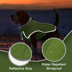 Fragralley dog winter coat with harness hole design for quick leash access.