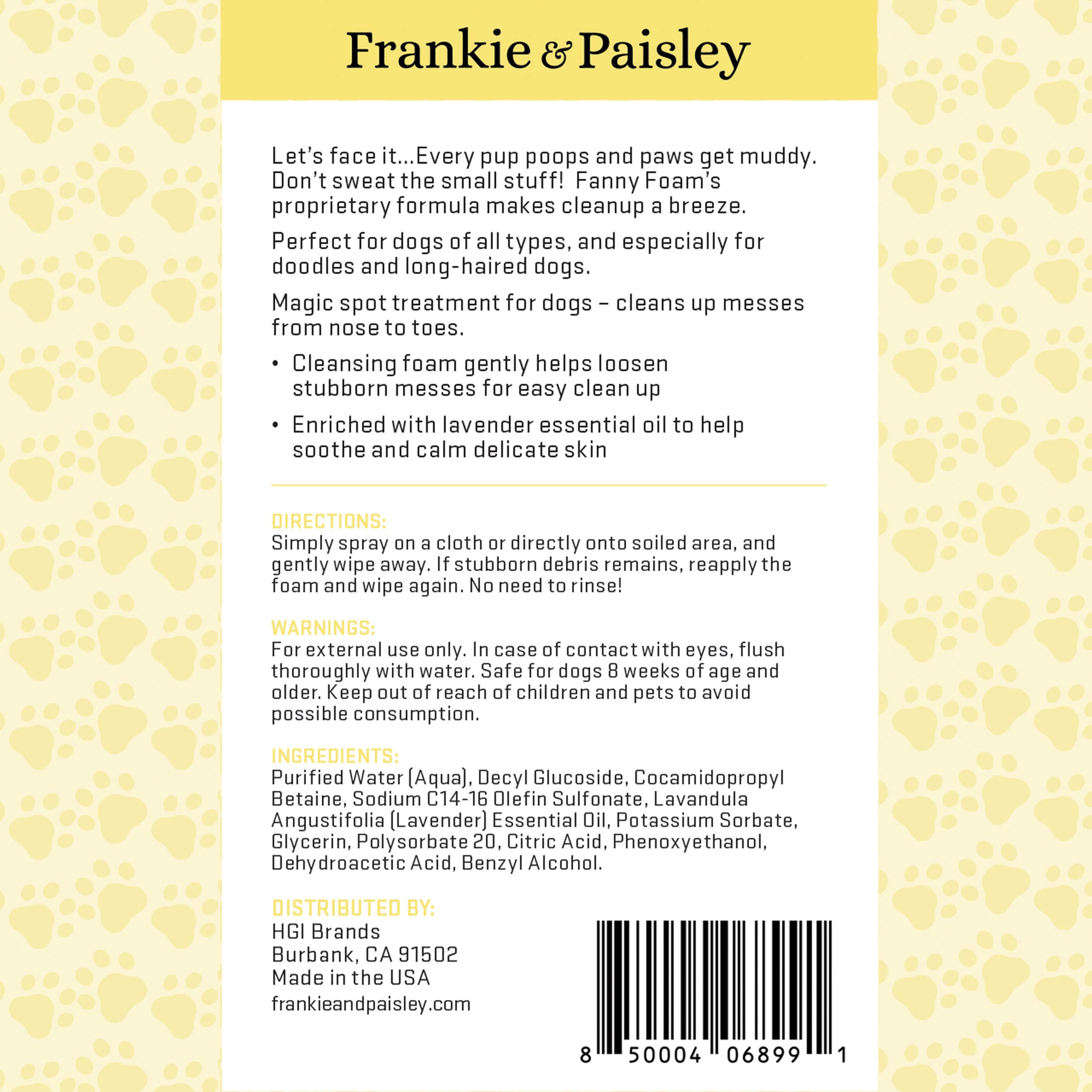Frankie & Paisley paw cleaner keeps paws clean after walks.