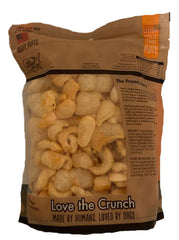 Frankly Cheddar Cheese Beefy Puffs ingredients close-up highlighting collagen.