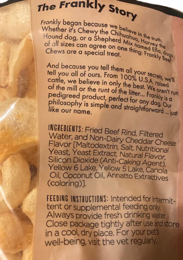 Frankly Cheddar Cheese Beefy Puffs serving bowl, easy reward for dogs.