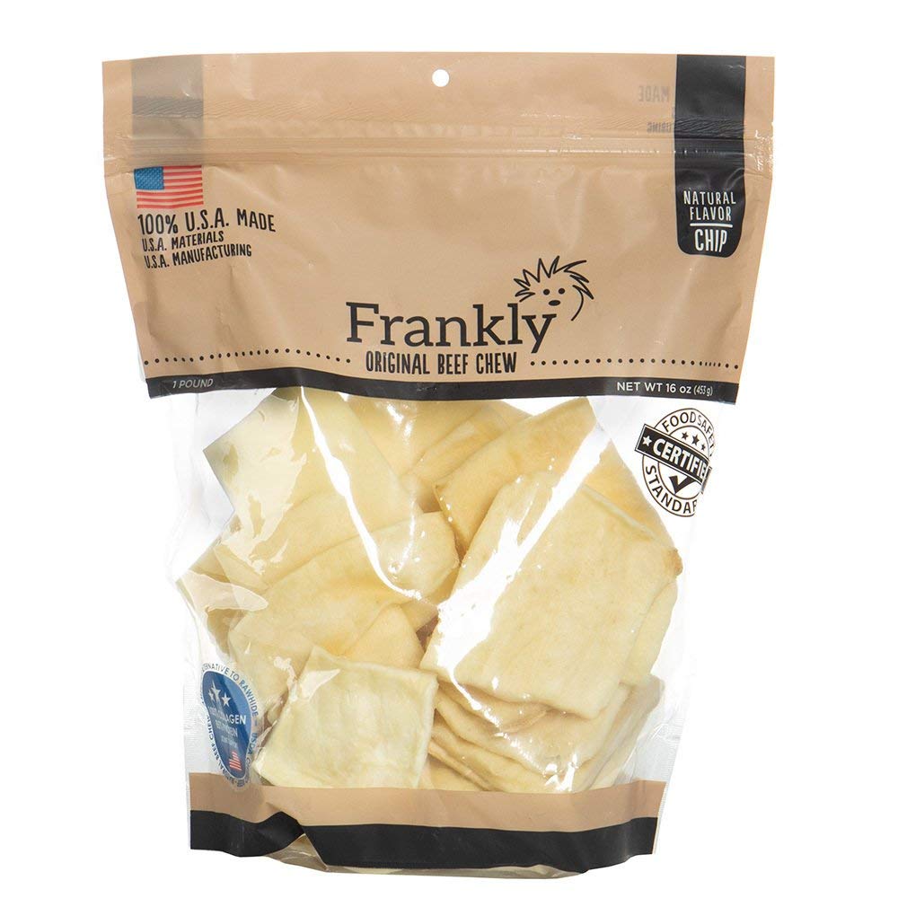 Frankly Natural Beef Chips dog chew supports dental care and stress relief