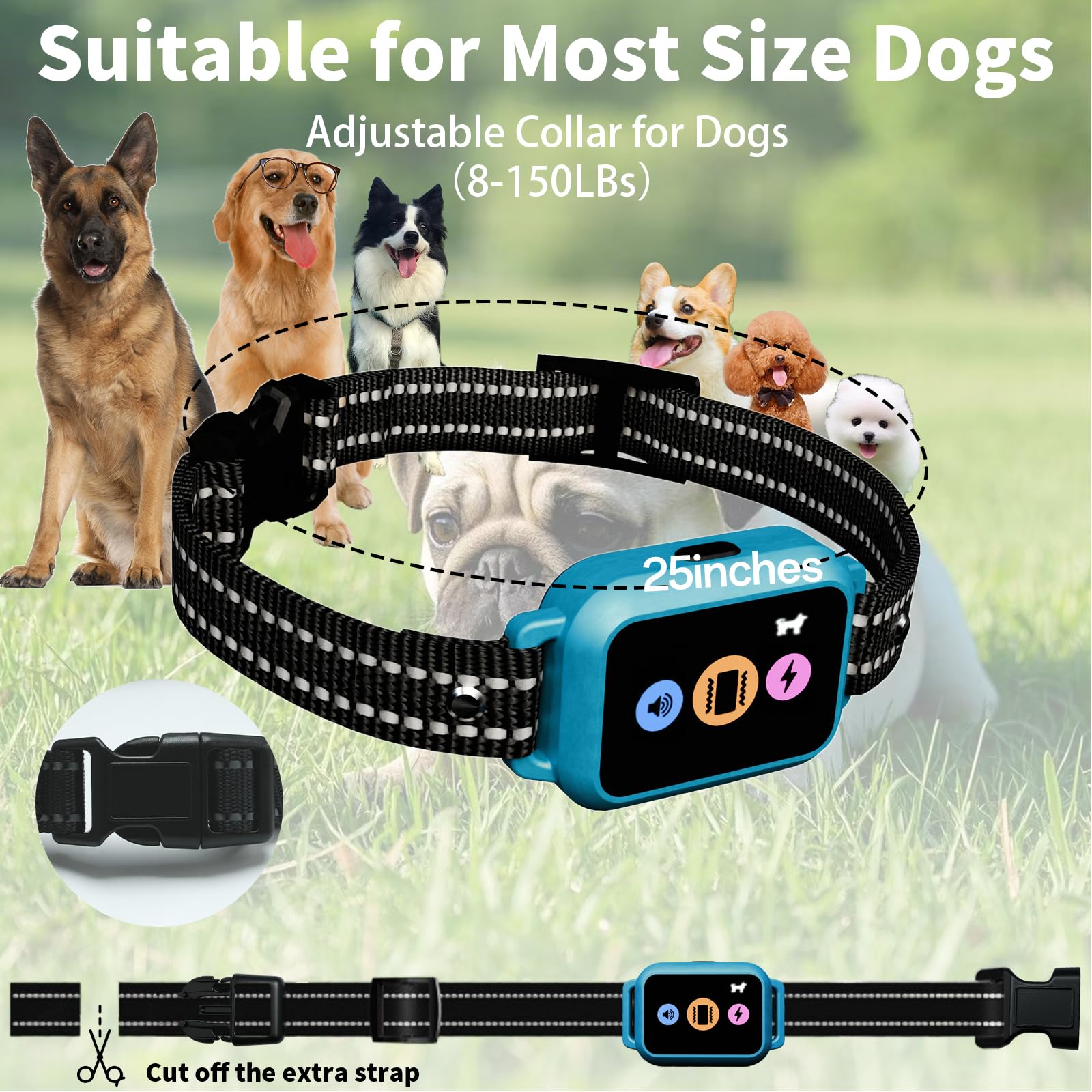 Frayo dog collar IP67 waterproof design withstands rain and splashes.