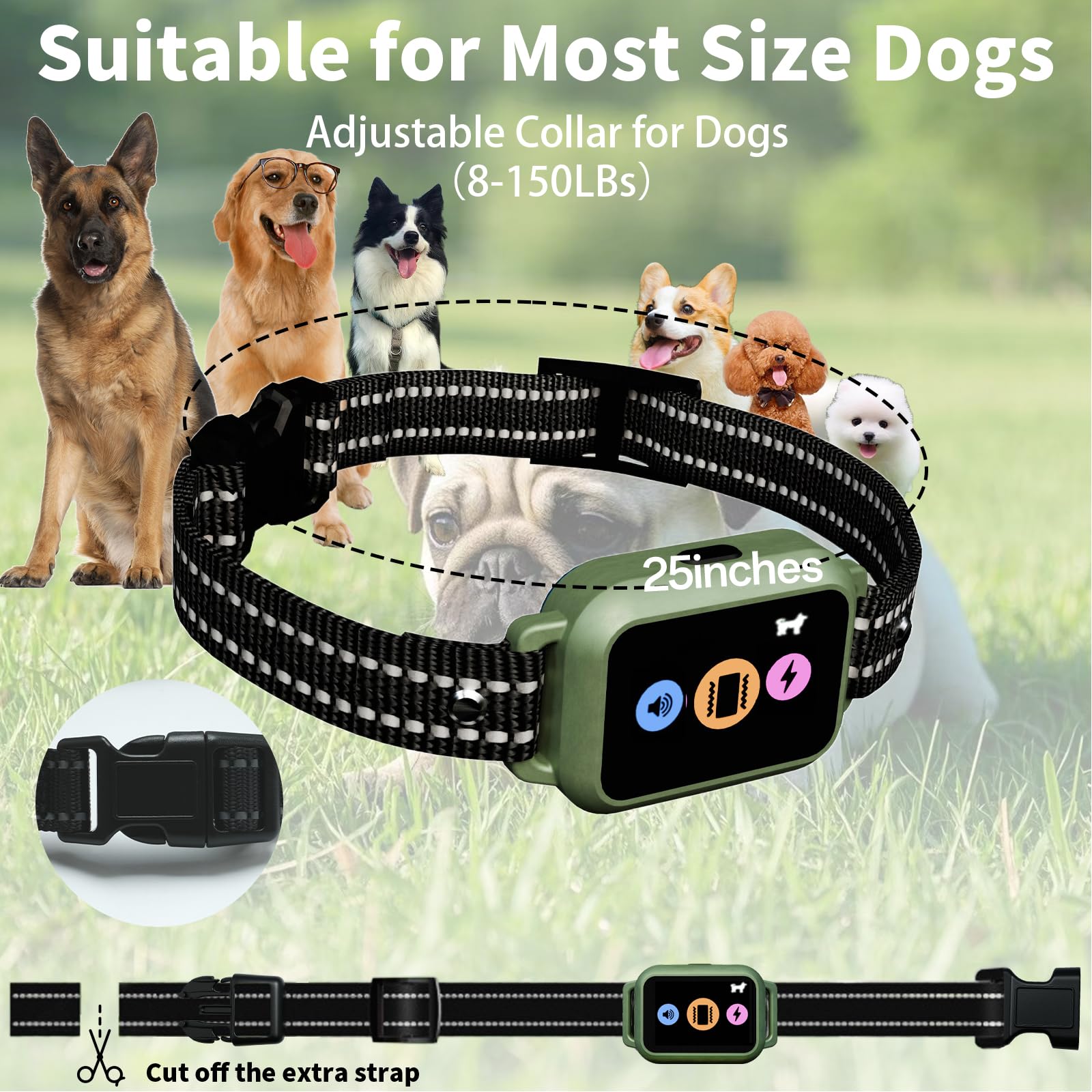 Frayo neck size chart image to fit 8–25 inch necks