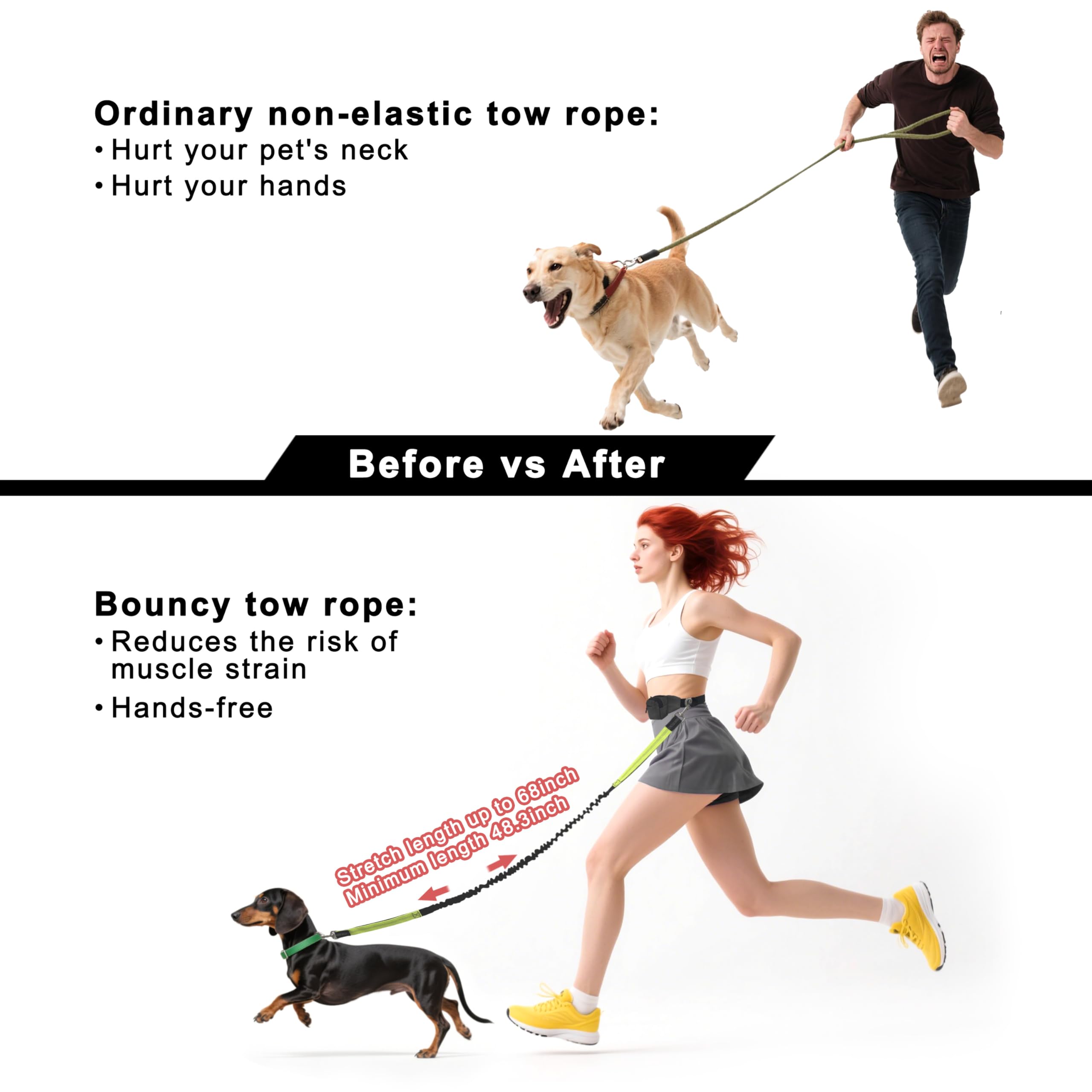 Frayot waist leash in motion shows sliding belt clip for natural movement.