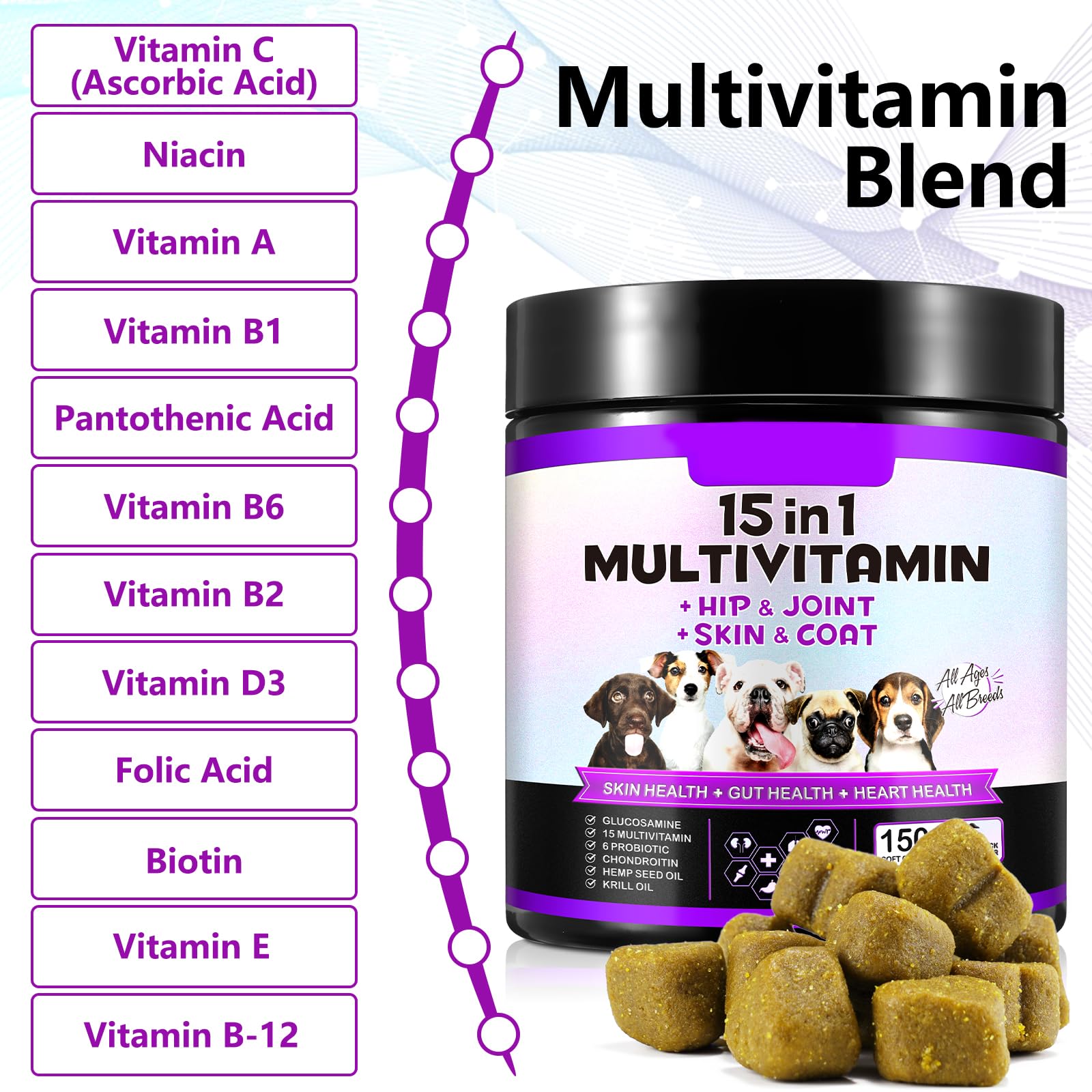 FRDUGA immunity heart-support chew suggests overall vitality and cardiovascular wellness support.