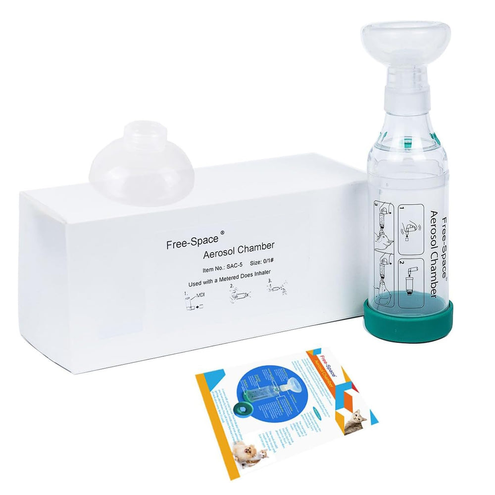 Free-space veterinarians-partnered design supports consistent at-home inhaler use.