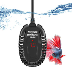 FREESEA 50W aquarium heater front view showing compact heat source for small tanks