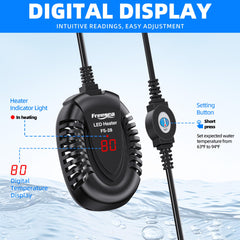 FREESEA 75W small submersible heater fits 5-15 gallon tanks