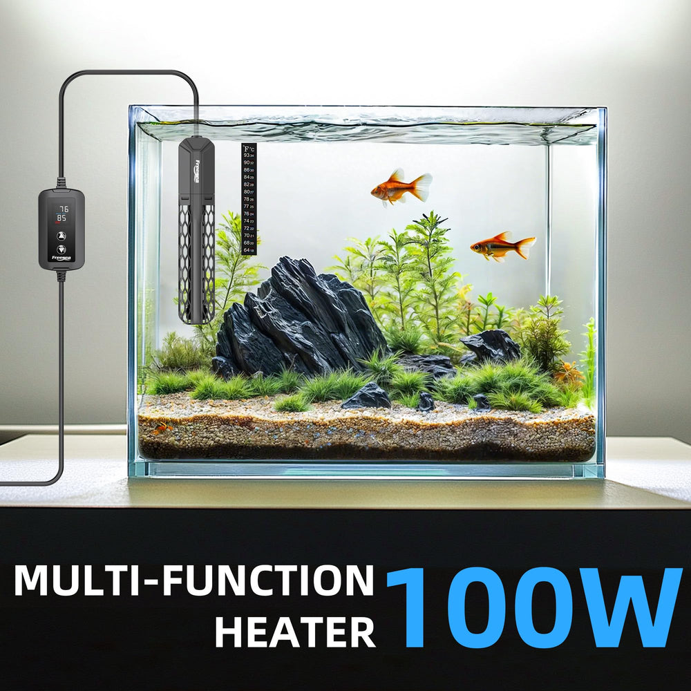 FREESEA digital LED display shows current and target temperatures for precise control.