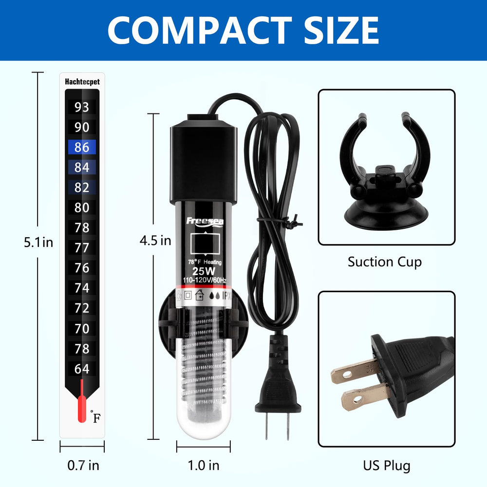 FREESEA aquarium heater preset control aiming for stable 78°F environment