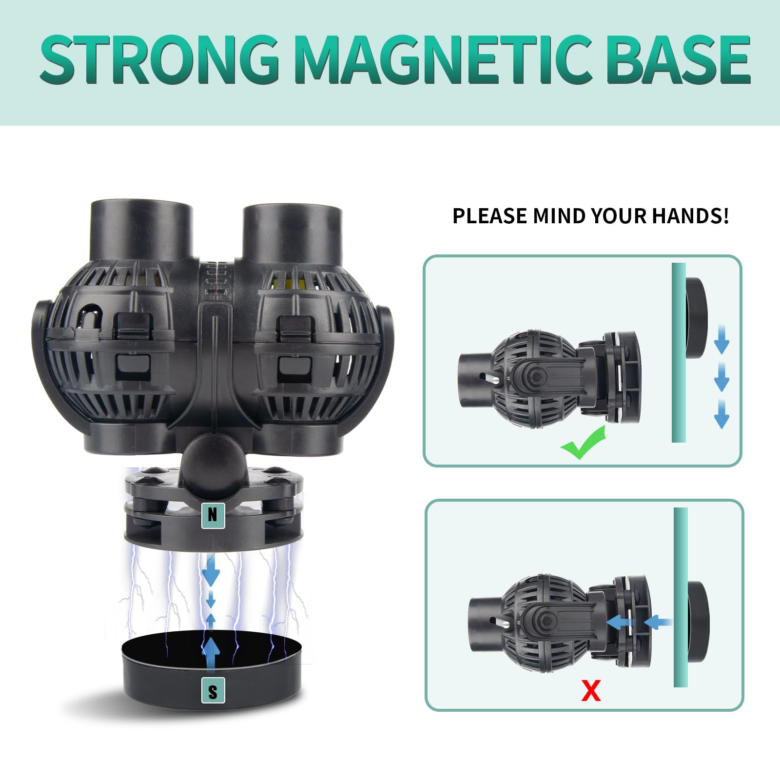 Freesea easy-install magnetic base enables fast setup without disturbing aquascapes.