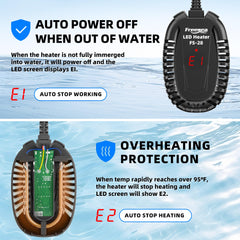FREESEA external controller mounted on tank edge enables precise temperature tuning