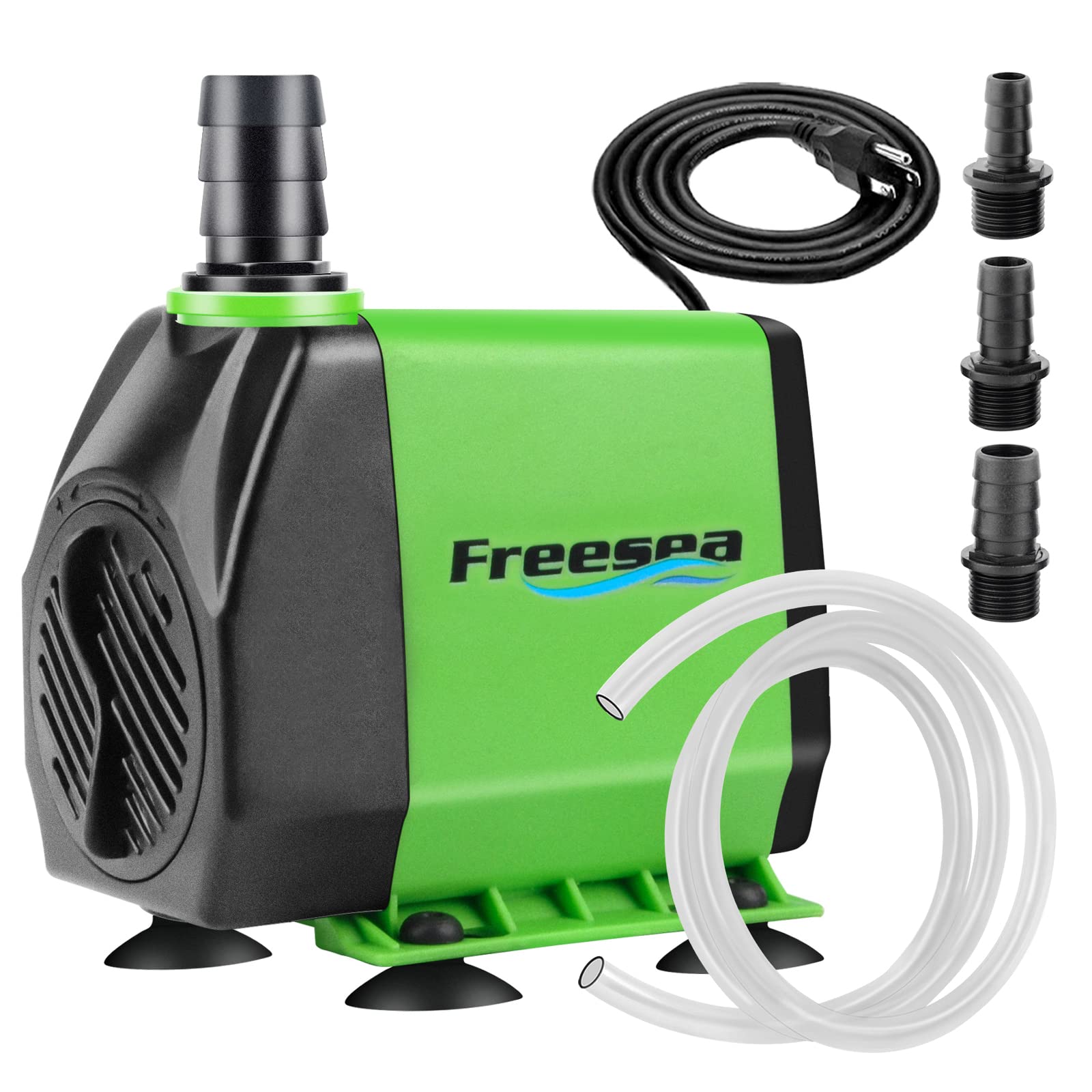 FREESEA fountain submersible pump 800GPH shown for ponds with robust flow.