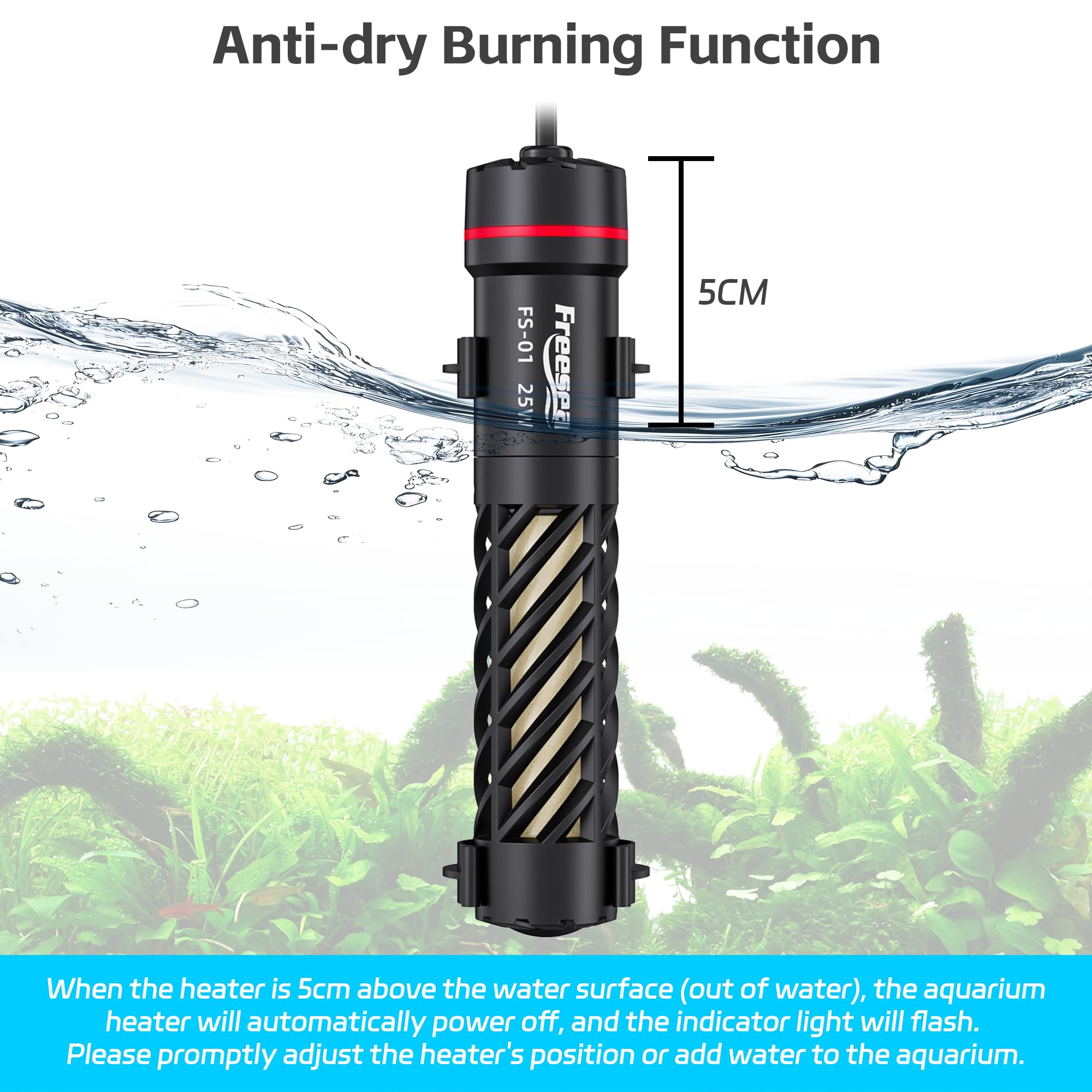 FREESEA off-water-protection feature adds safety during water changes