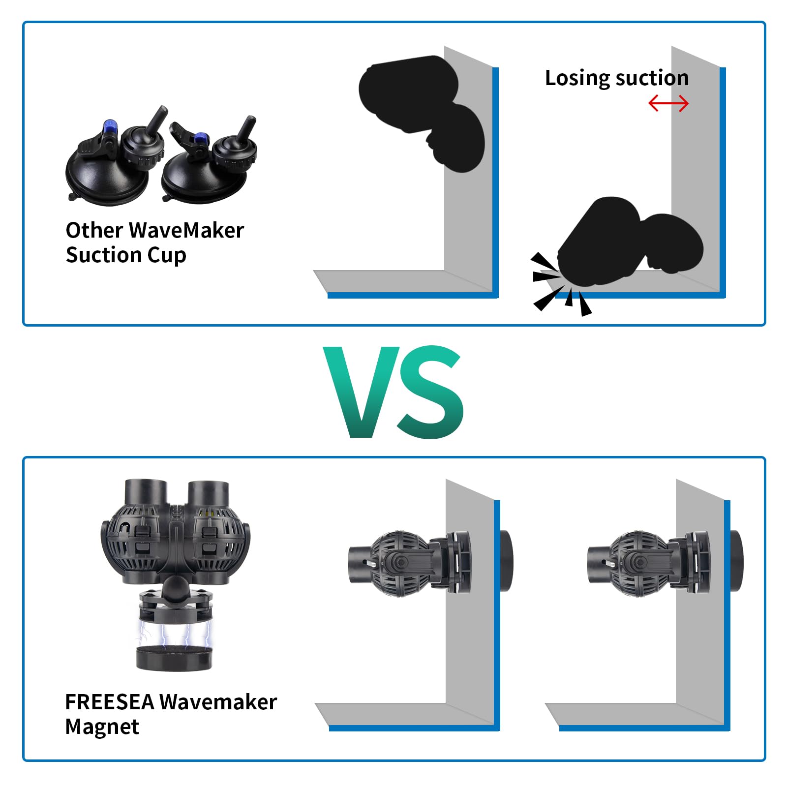 Freesea wave maker enhances oxygenation with natural movement for healthier aquarium.