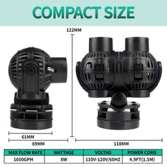 Freesea wave pump with 360-degree directional heads for customizable natural currents.
