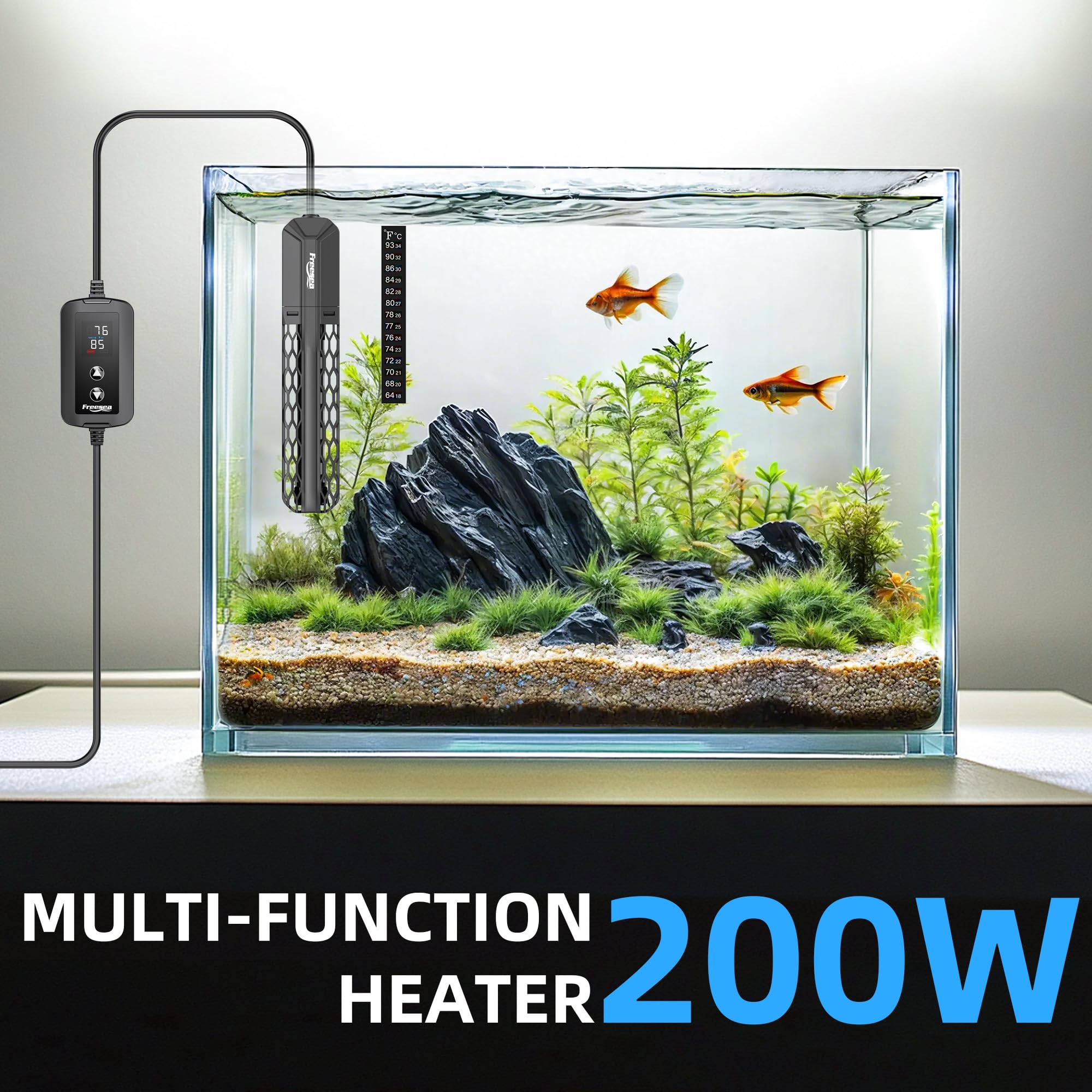 FREESEA aquarium heater LED controller for easy outside-tank temperature adjustment