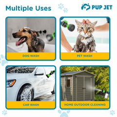 freeze2trim Pup Jet jet-spray delivers focused rinsing for mud and stubborn dirt