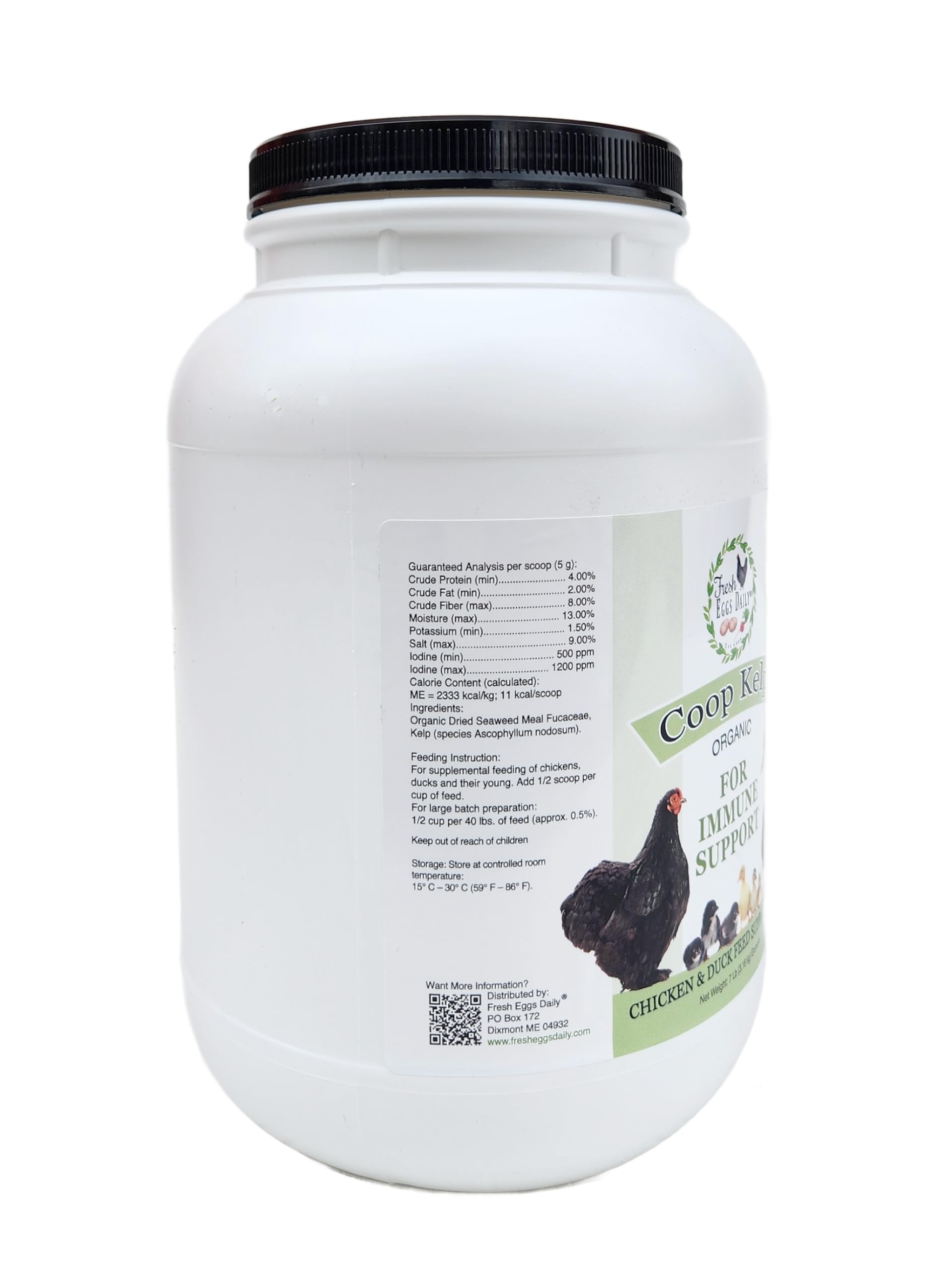 Fresh Eggs Daily backyard coop setup with 7lb pouch ideal for regular feeding.