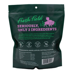 Fresh Field Bison & Apple Jerky Chips close-up highlights natural ingredients for picky eaters.