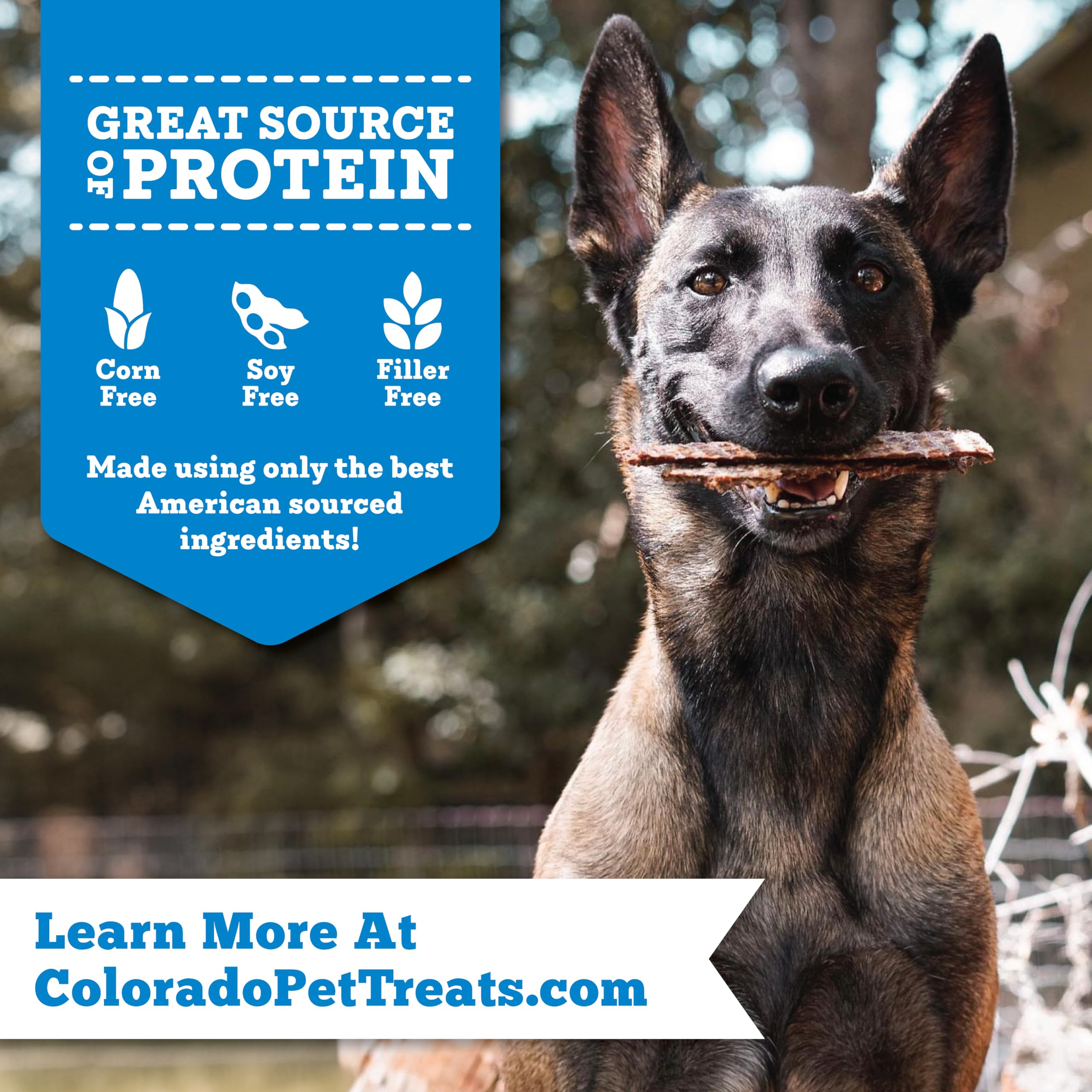 Fresh Field omega-3 rich jerky promoting a healthy coat and skin.