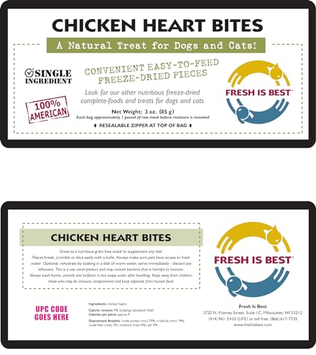 Fresh Is Best chicken hearts treats closeup highlighting high-protein snack