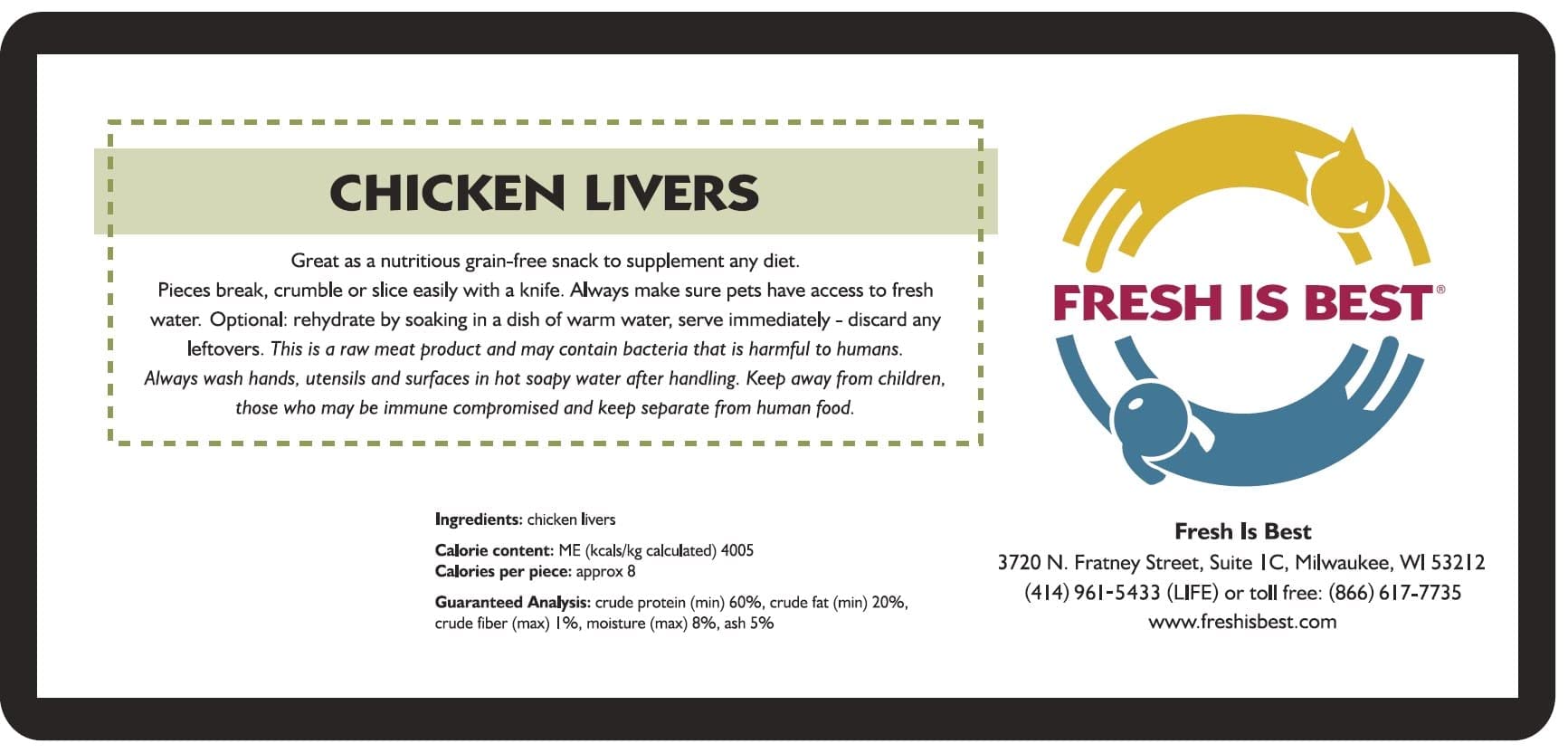Made in the USA by Fresh Is Best in Milwaukee for pet nutrition