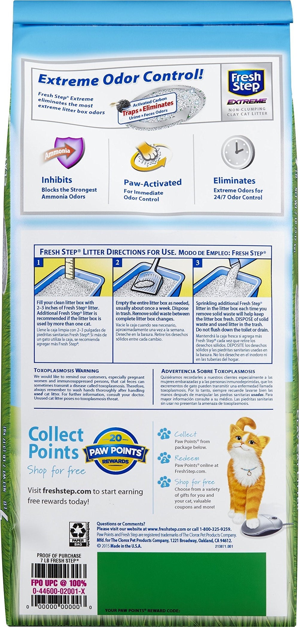 Fresh Step scented non-clumping clay cat litter 7lb bag with Febreze freshness and 24/7 odor control.