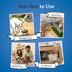 Fresh Wave gel placed near a litter box for continuous air freshening.