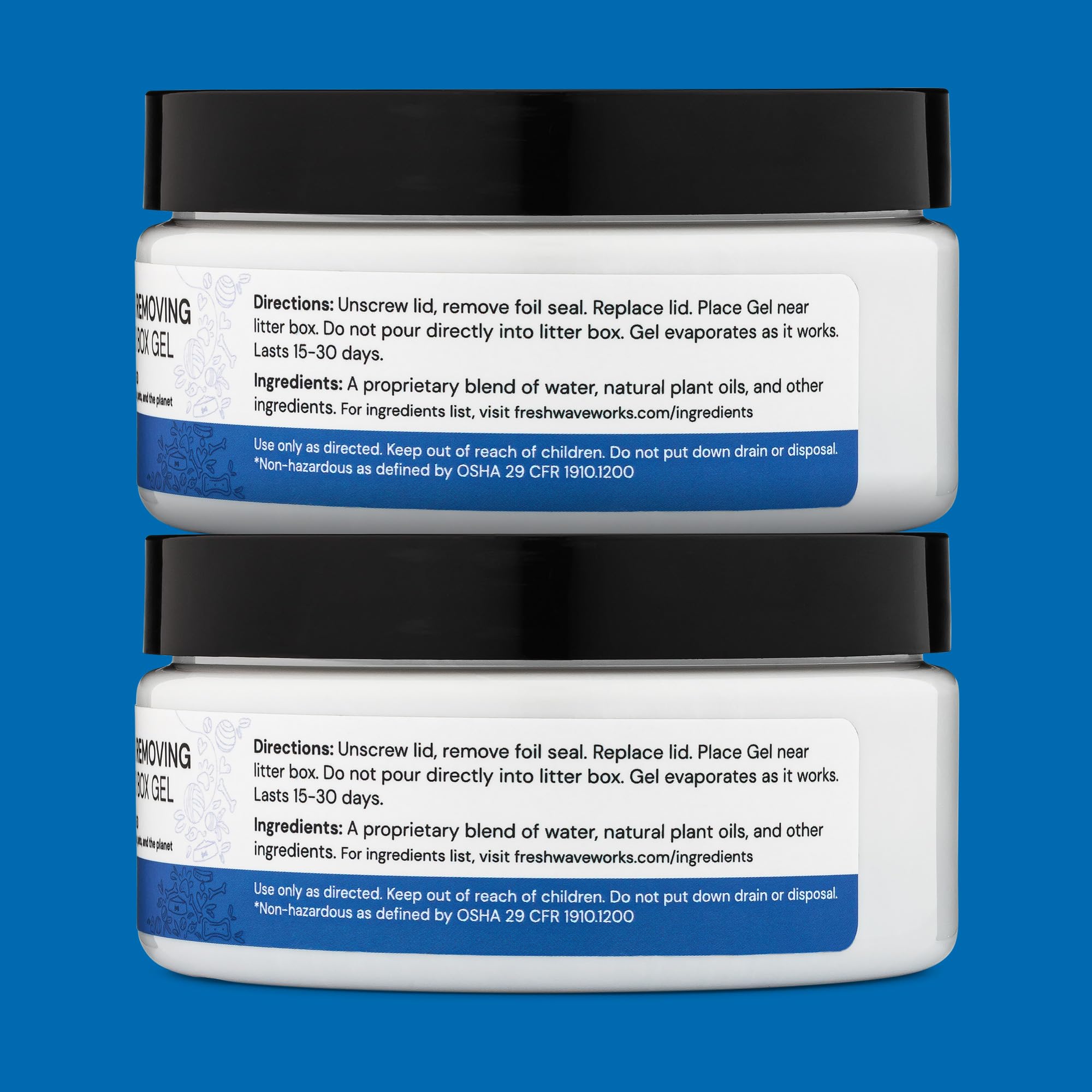 Fresh Wave two-pack shown in unboxing scenario for ongoing odor management.