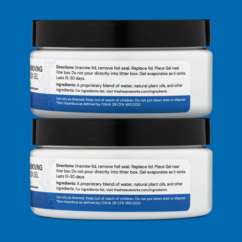 Fresh Wave two-pack shown in unboxing scenario for ongoing odor management.