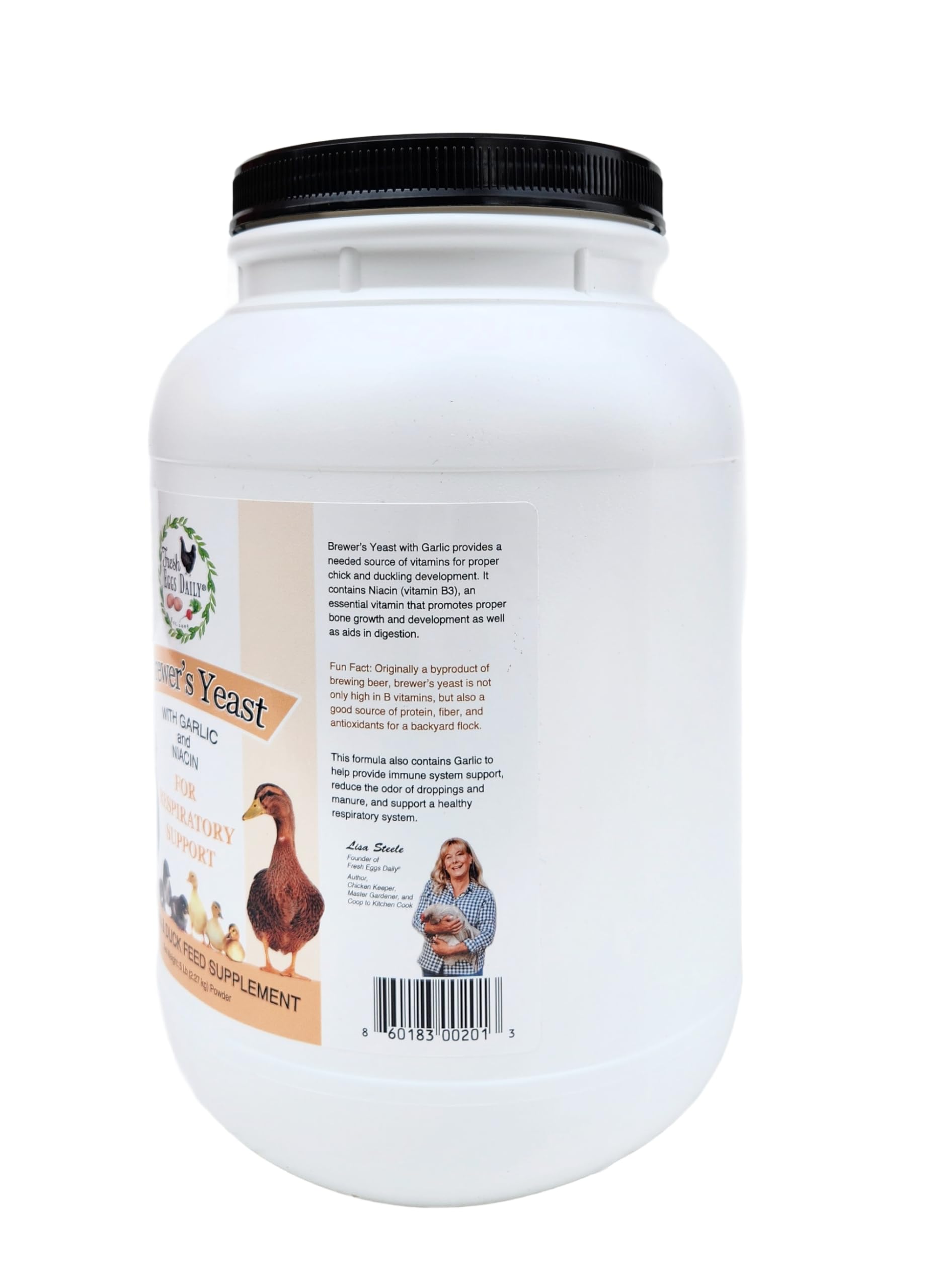 Fresh Eggs Daily Brewers Yeast 5lb bag on shelf ready for flock use.