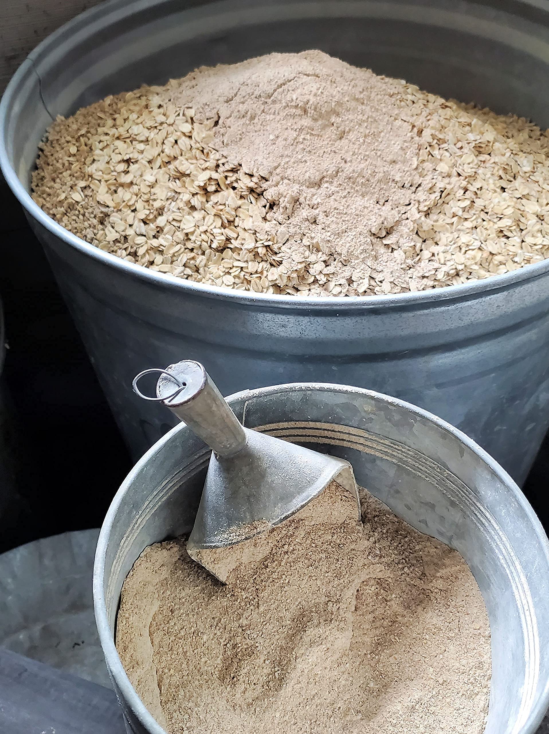 Fresh Eggs Daily Brewers Yeast ducklings feed being sprinkled supports digestive health.