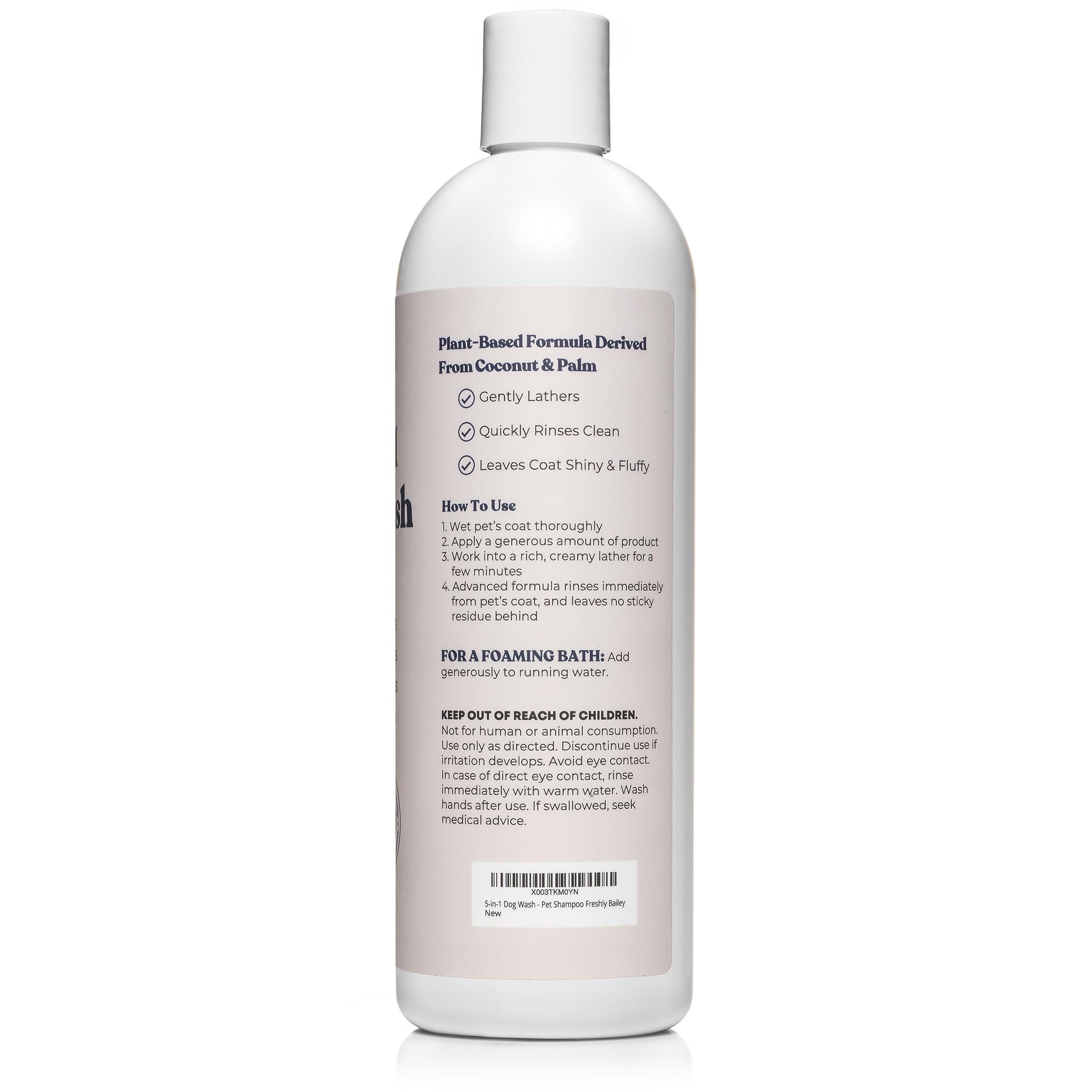 Freshly Bailey after-bath towel-dry demonstrates easy rinsing and a neutral fragrance.
