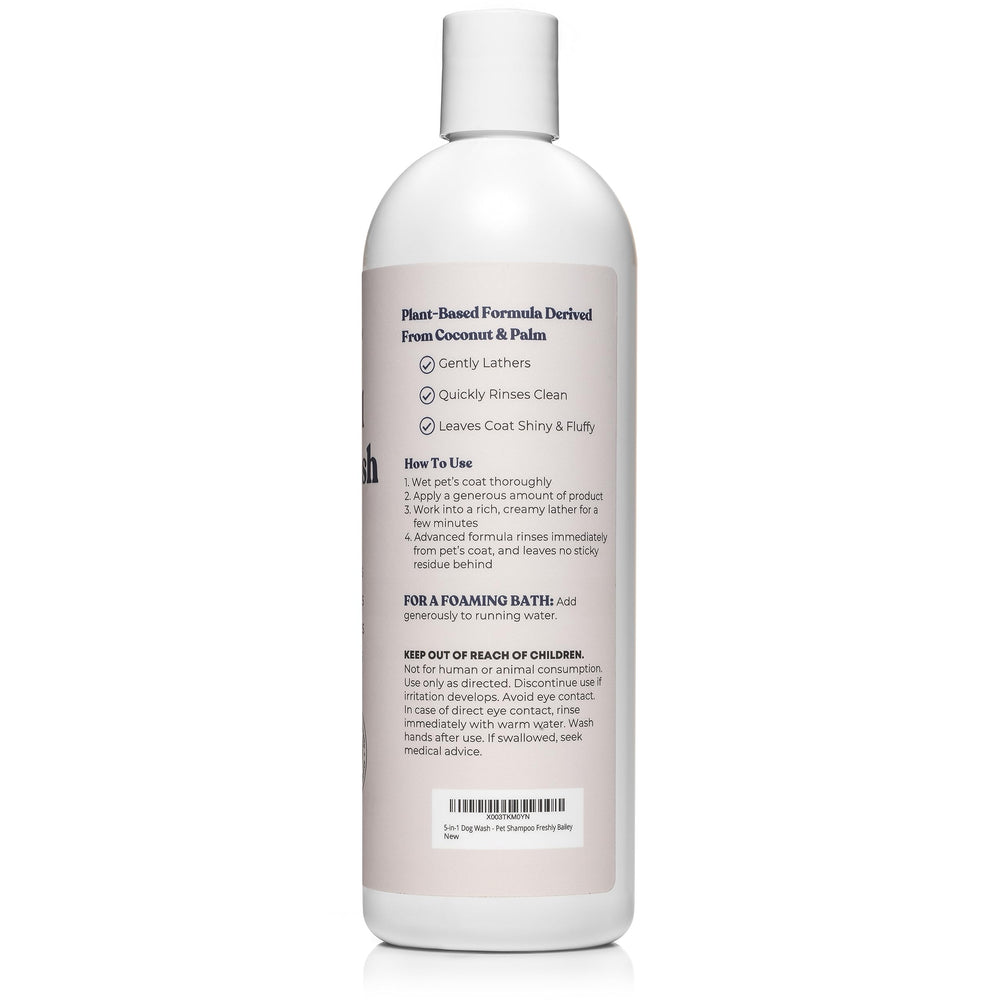 Freshly Bailey after-bath towel-dry demonstrates easy rinsing and a neutral fragrance.