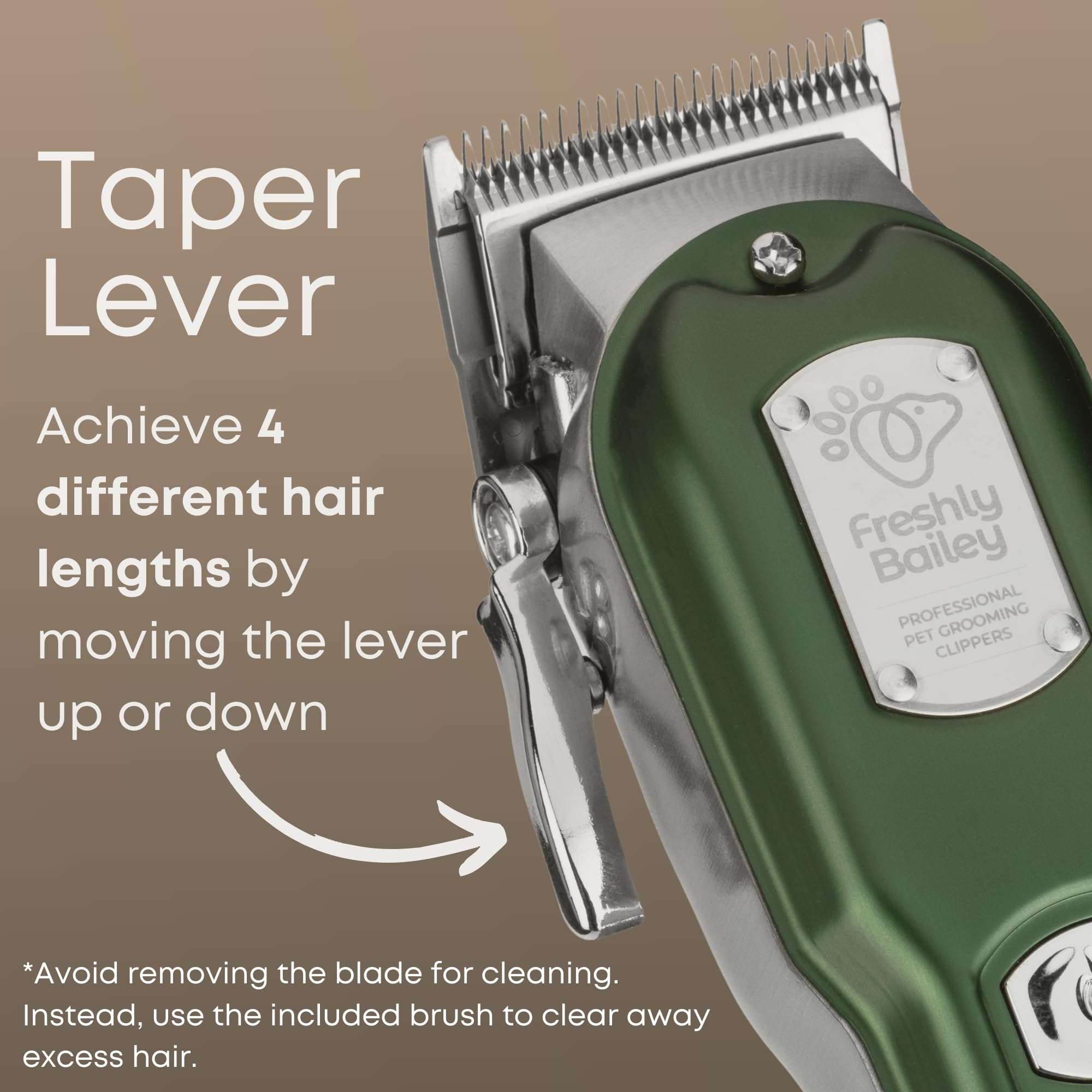 Freshly Bailey cat clippers full-body grooming setup demonstrates versatility for long coats.