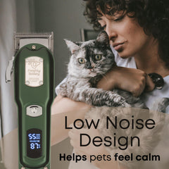 Freshly Bailey cat clippers low-noise motor keeps pets calm during grooming.