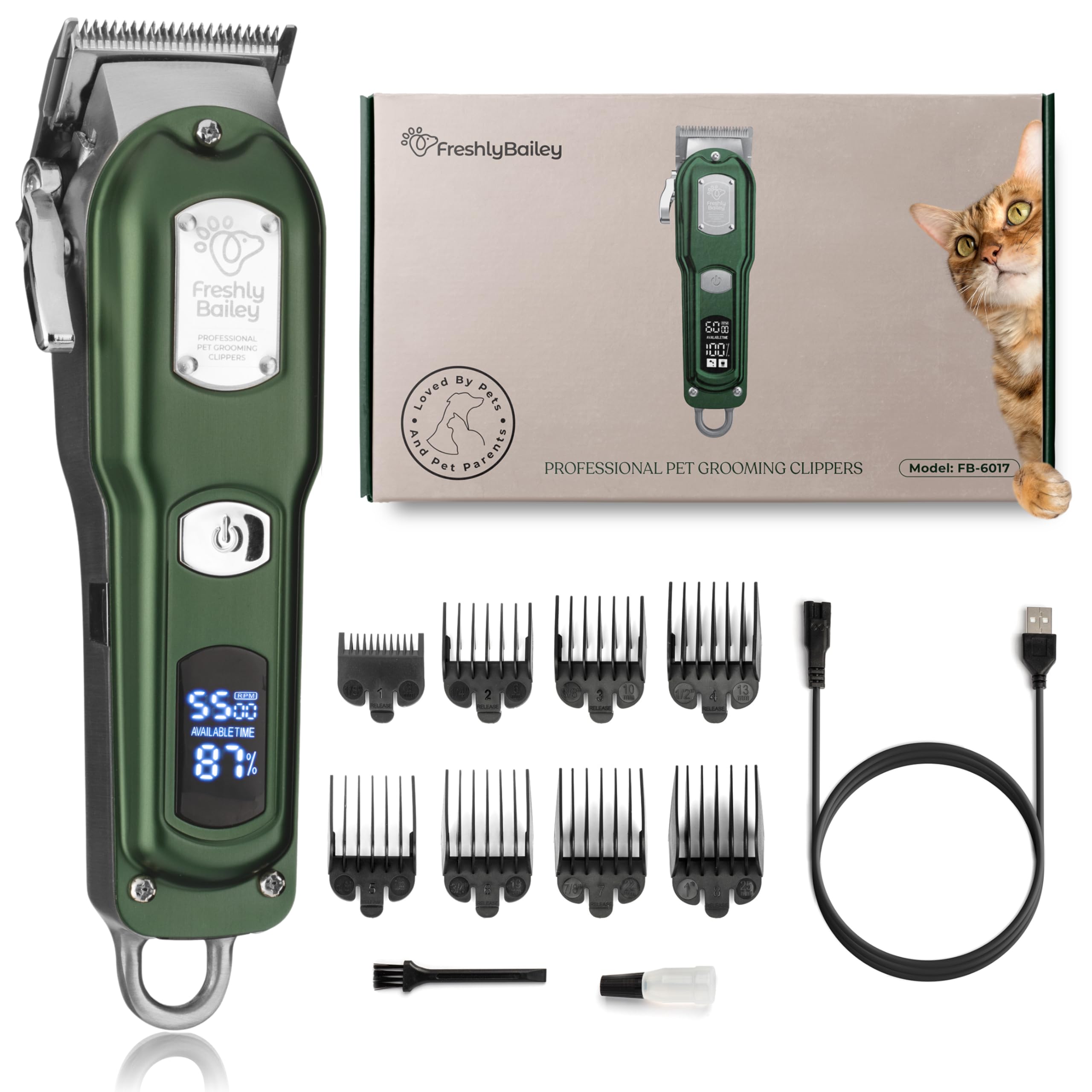 Freshly Bailey cat clippers matted fur closeup showing powerful cutting through dense coat.