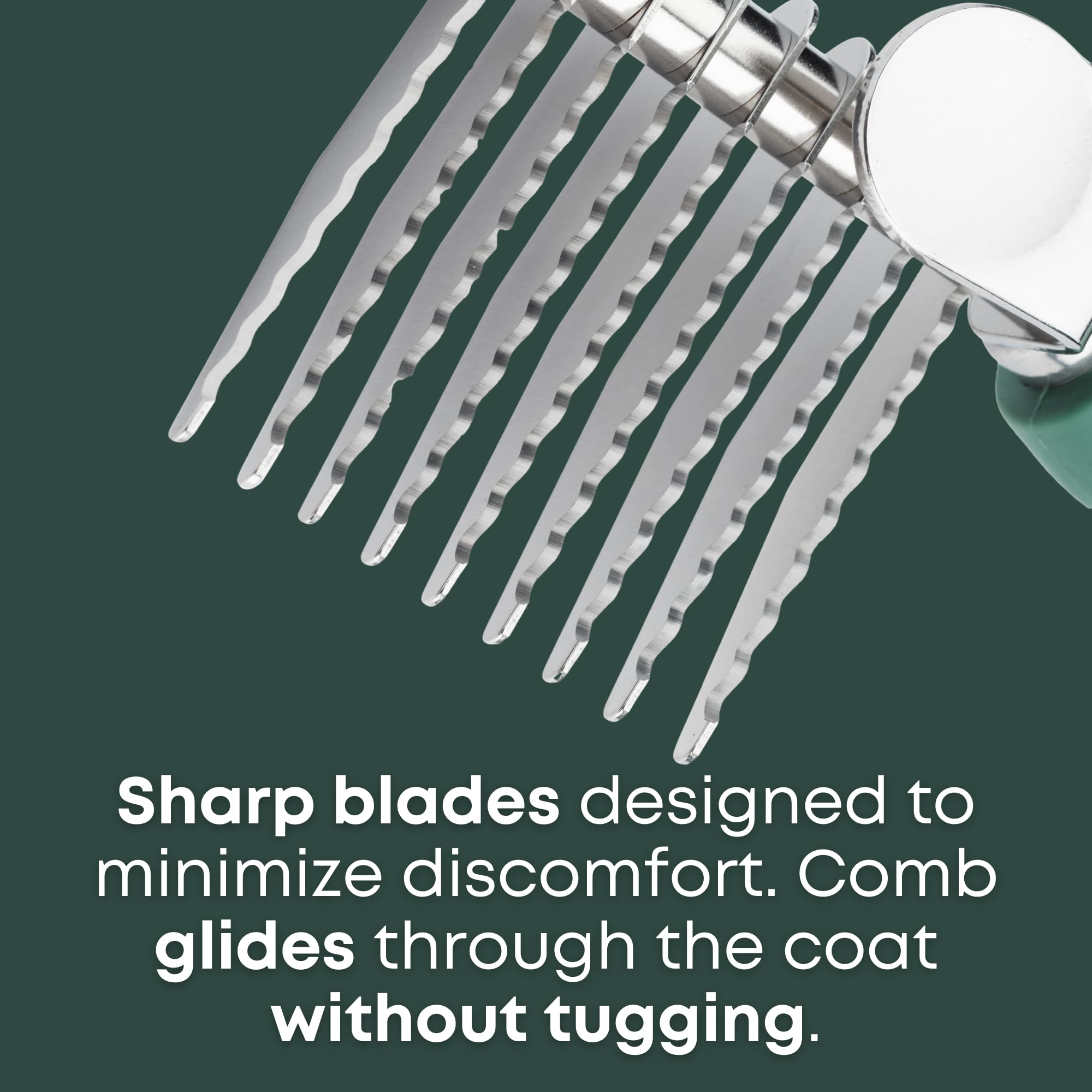 Freshly Bailey dematting tool's non-slip grip supports safe at-home grooming.