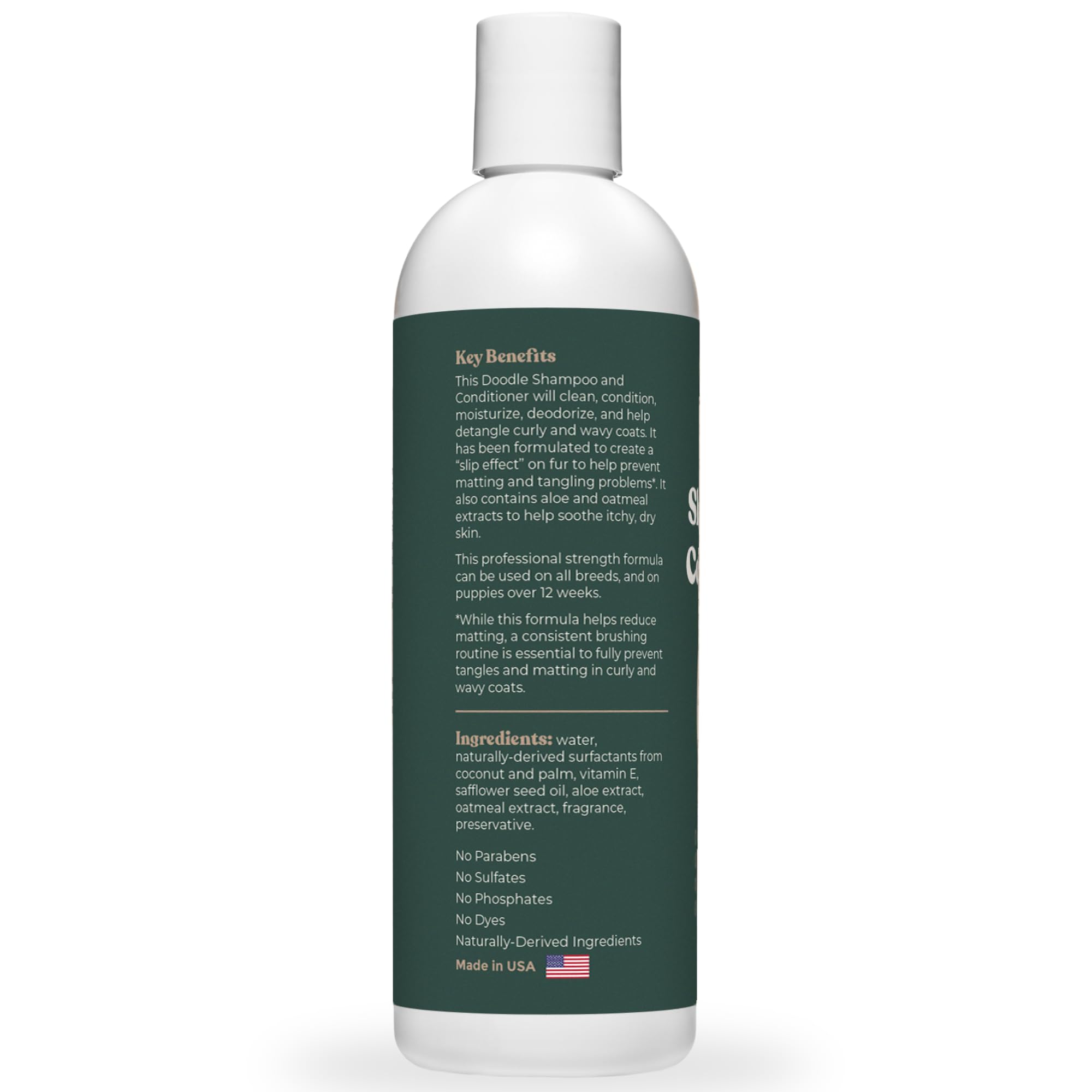 Freshly Bailey Doodle Shampoo bottle with lather demonstrates gentle cleansing for doodles.