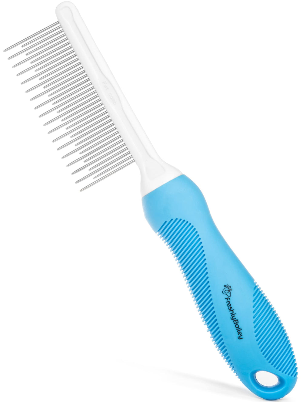 Freshly Bailey grooming comb long-hair dogs and cats detangles gently for mat prevention.