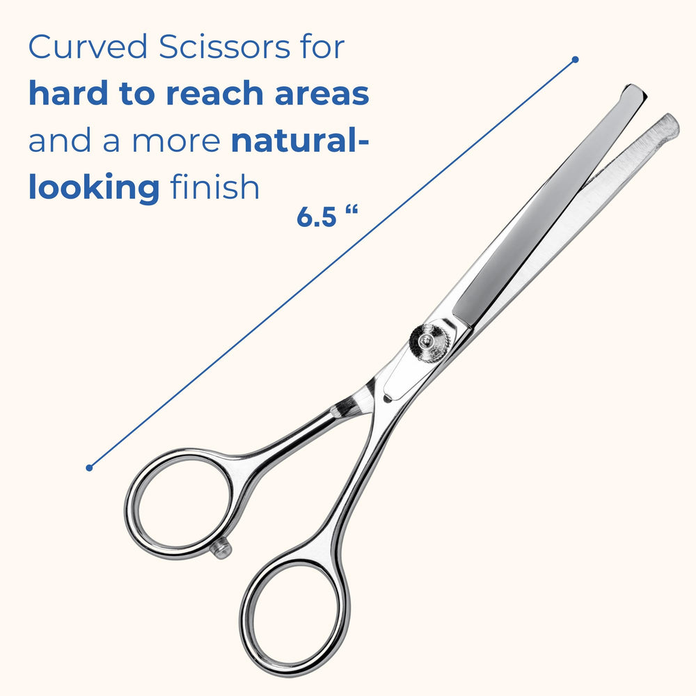 Freshly Bailey round-tips closeup highlights safe blades protecting sensitive areas.
