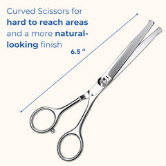 Freshly Bailey round-tips closeup highlights safe blades protecting sensitive areas.