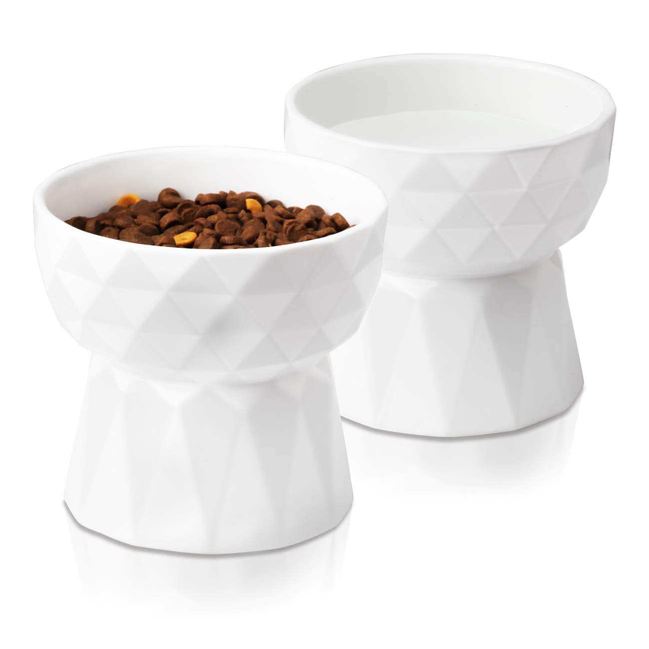 Frewinky ceramic cat bowl raised design supports comfortable feeding