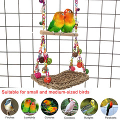 FrgKbTm bird swing bells rattan adds audible play while climbing.