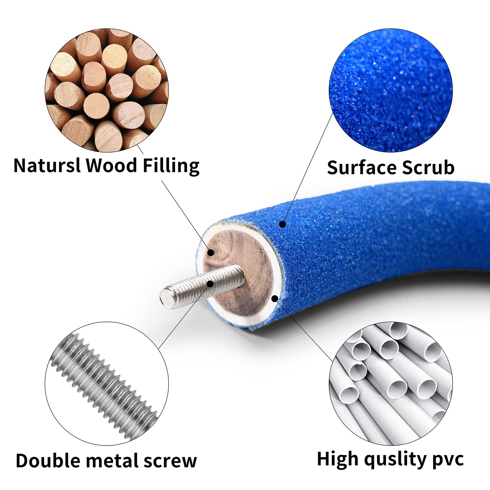 FrgKbTm Parrot Perch easy-clean design cleans with soap and water