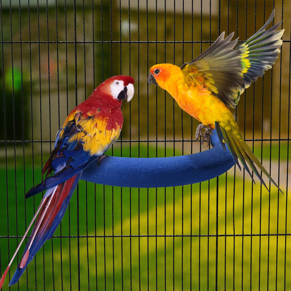 FrgKbTm parrot-perch-u-shape-design showcases space-saving cage placement